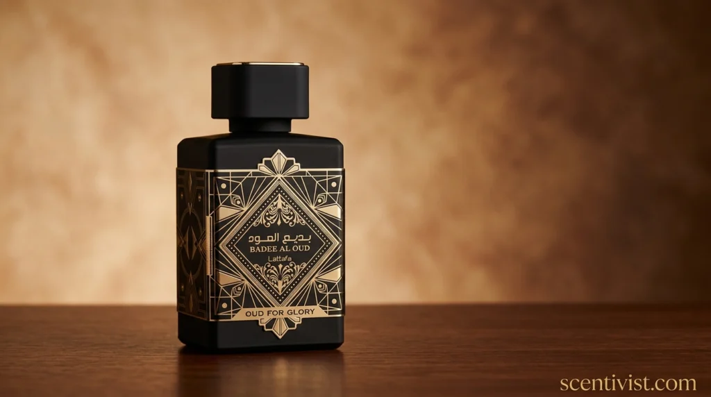 Front view of Lattafa Badee Al Oud Oud for Glory