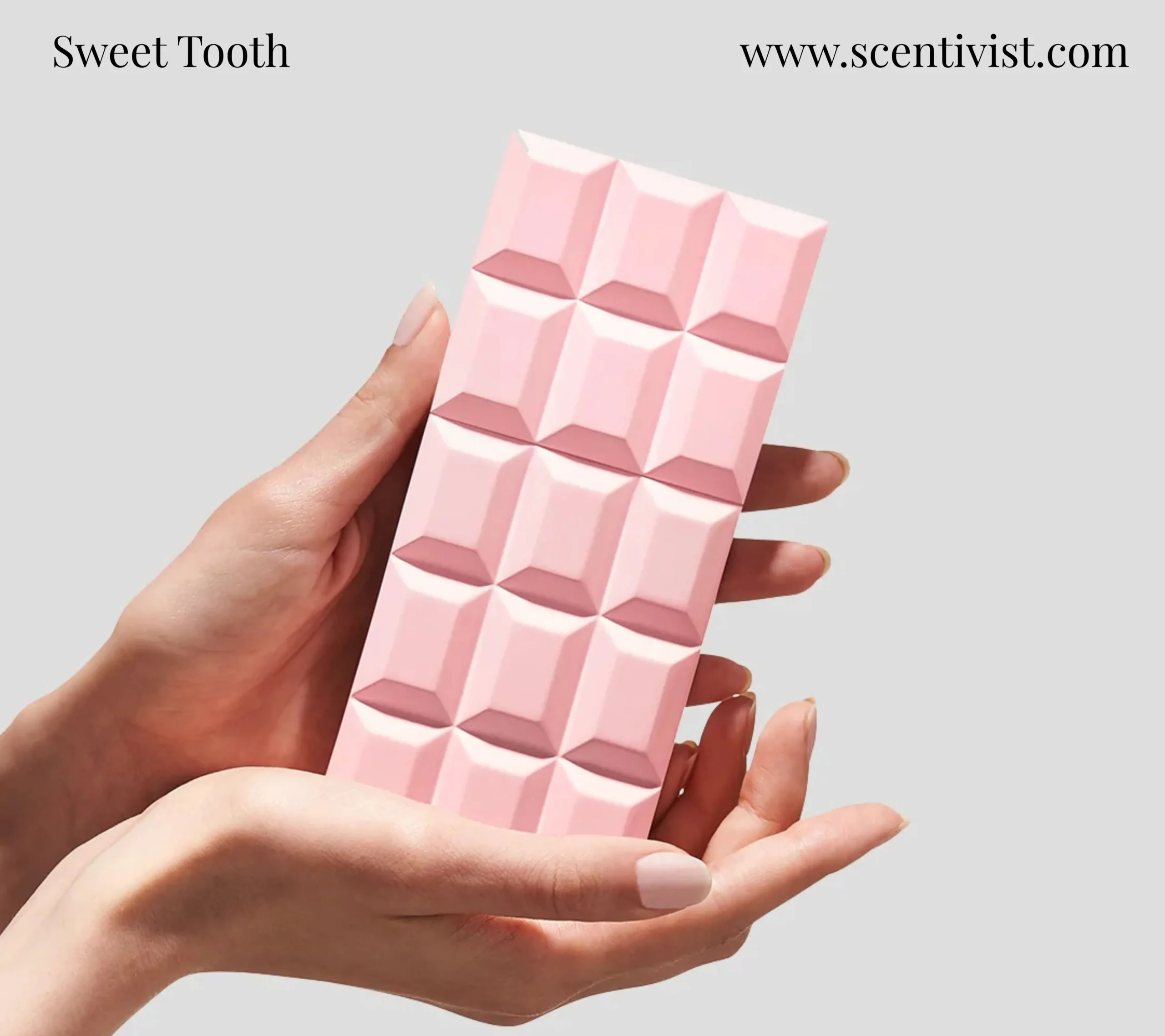 Close-up of Sabrina Carpenter perfume bottle showing the pink and candy-inspired design.