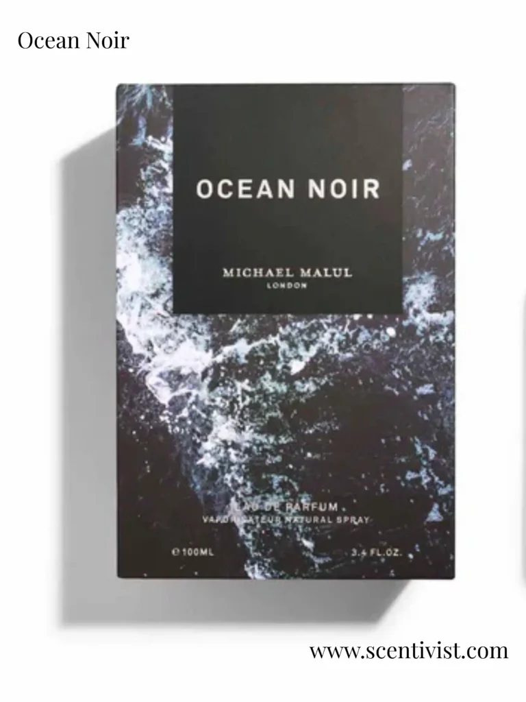 Ocean Noir perfume bottle packaging