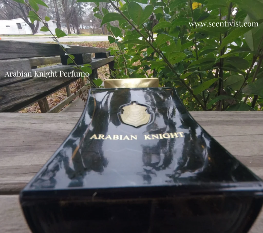 Arabian Knight perfume bottle featuring an elegant and luxurious design that reflects the rich and mysterious character of the fragrance.