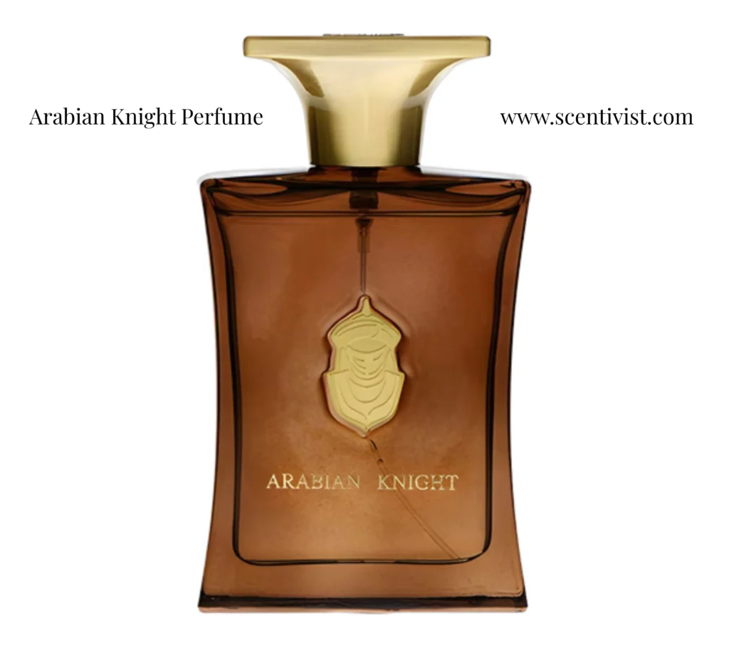 Arabian Knight perfume bottle displayed on a clean white background, highlighting the elegant design and luxurious appearance of the fragrance bottle.