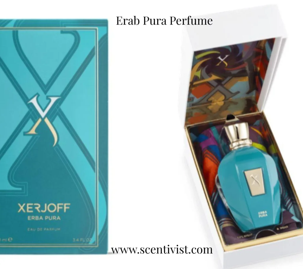 Erab Pura Perfume bottle with a stylish design, highlighting its modern and luxurious appearance.