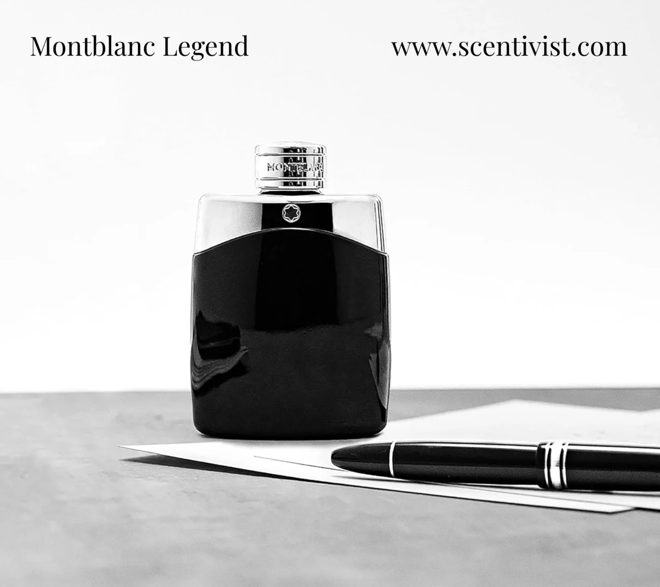 Montblanc Cologne bottle with sleek black design and silver logo