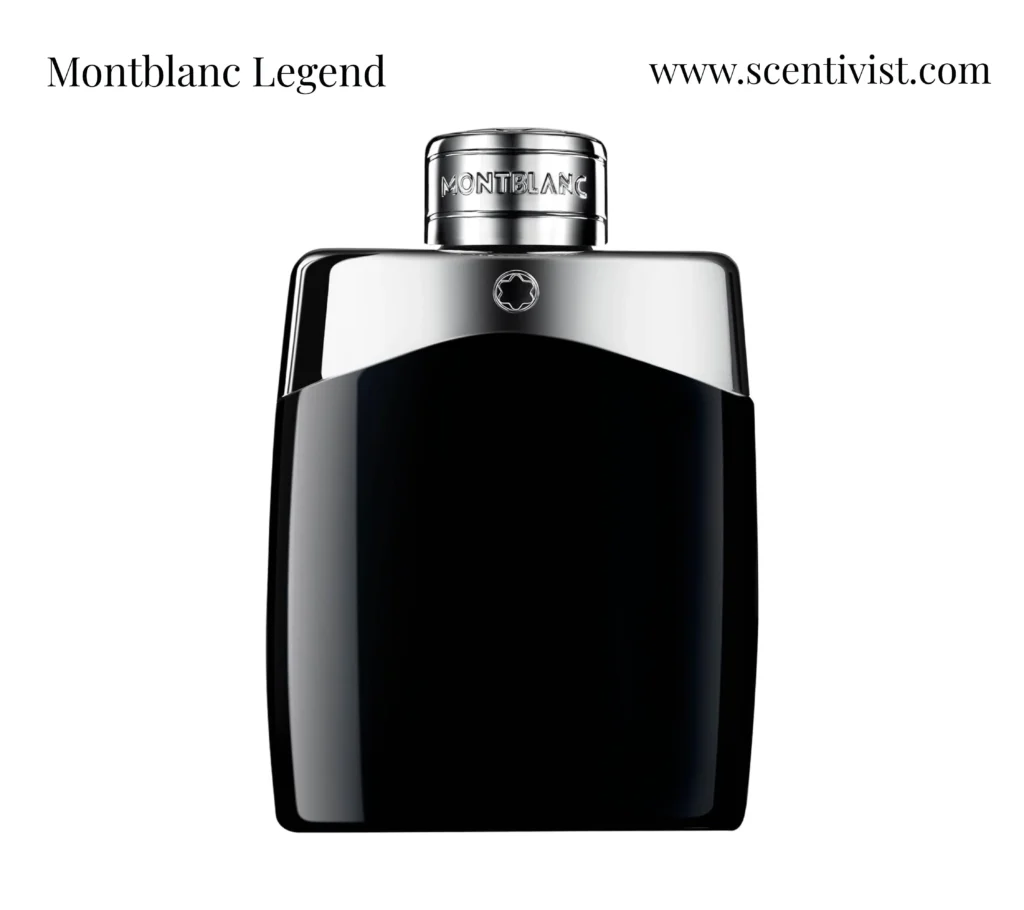 Montblanc Legend men’s fragrance displayed with white aesthetic background